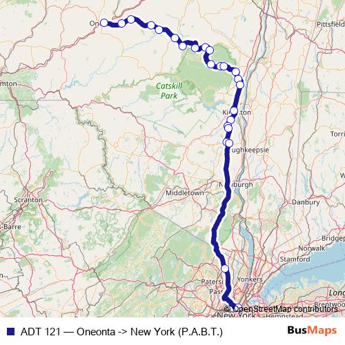 ADT 121 bus Line Map