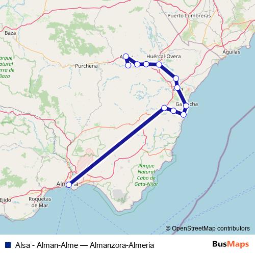 Alsa - Alman-Alme bus Line Map