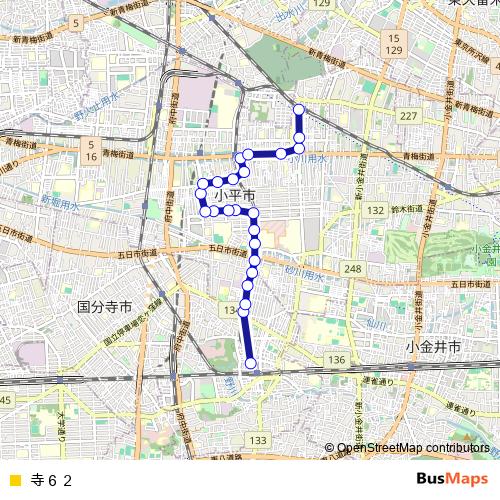 寺６２ bus Line Map