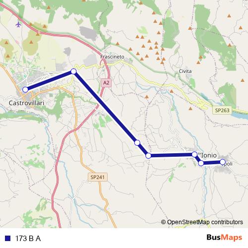 173 B A bus Line Map