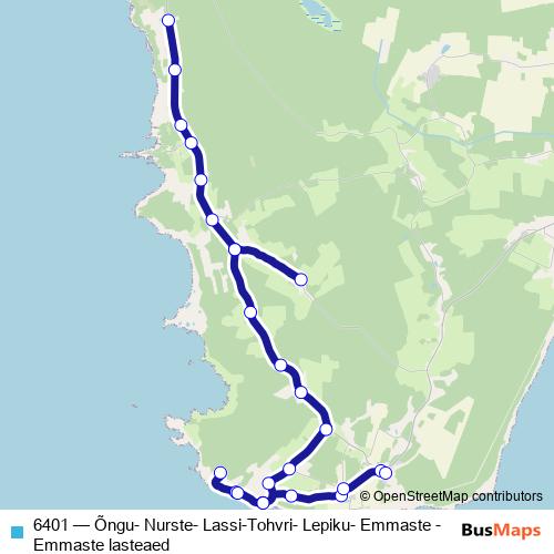 6401 bus Line Map