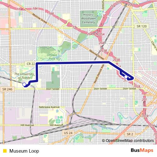 Museum Loop bus Line Map