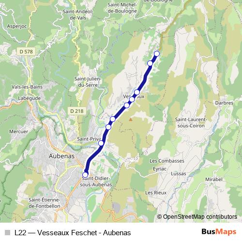 L22 bus Line Map