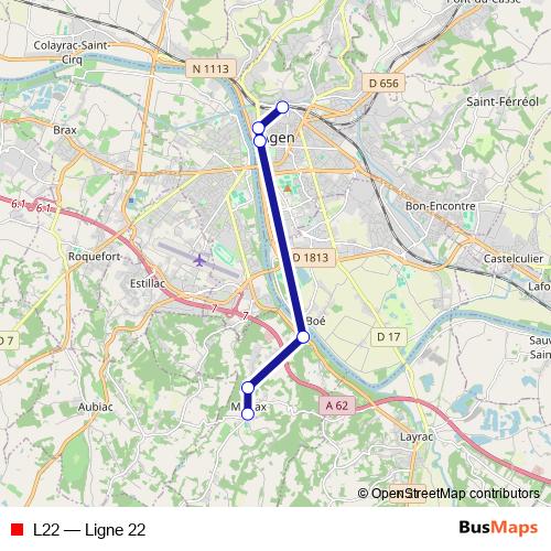 L22 bus Line Map