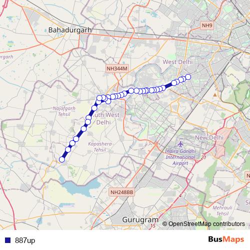 887up bus Line Map