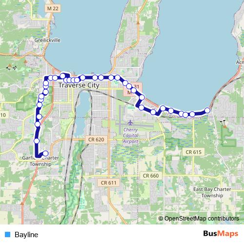 Bayline bus Line Map