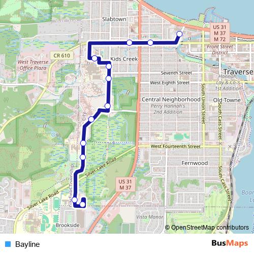 Bayline bus Line Map