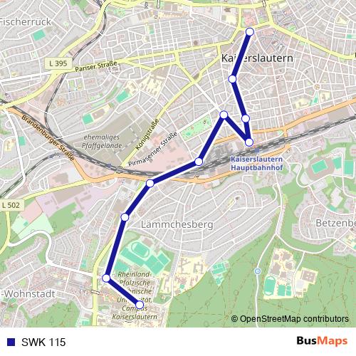 SWK 115 bus Line Map