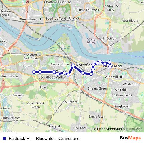 Fastrack E bus Line Map
