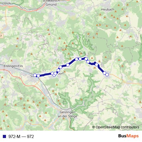 972-M bus Line Map