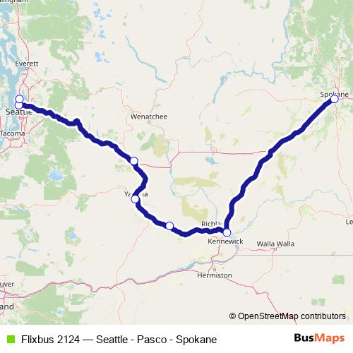 Flixbus 2124 bus Line Map