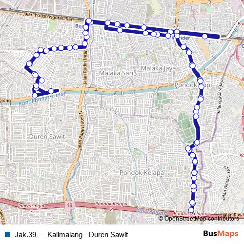 Jak.39 bus Line Map