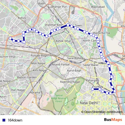 164down bus Line Map