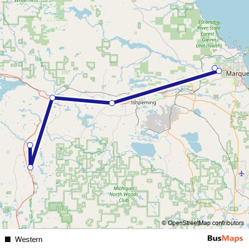 Western bus Line Map