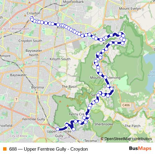 688 bus Line Map