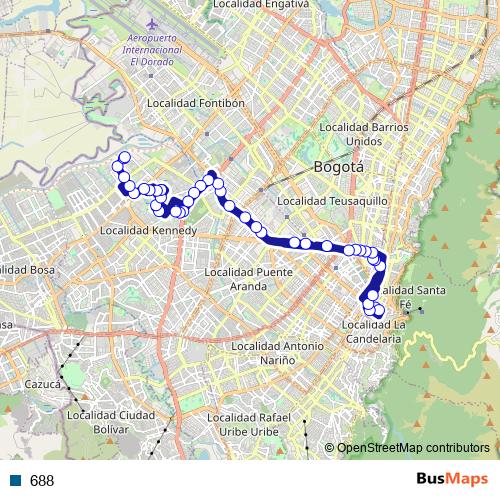 688 bus Line Map