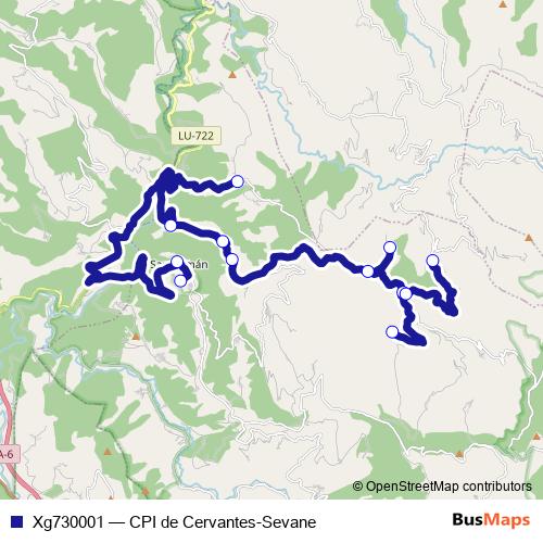 Xg730001 bus Line Map