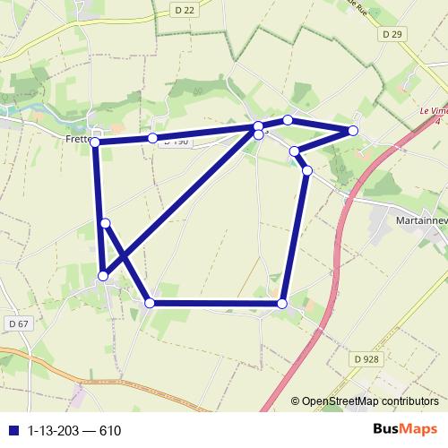 1-13-203 bus Line Map