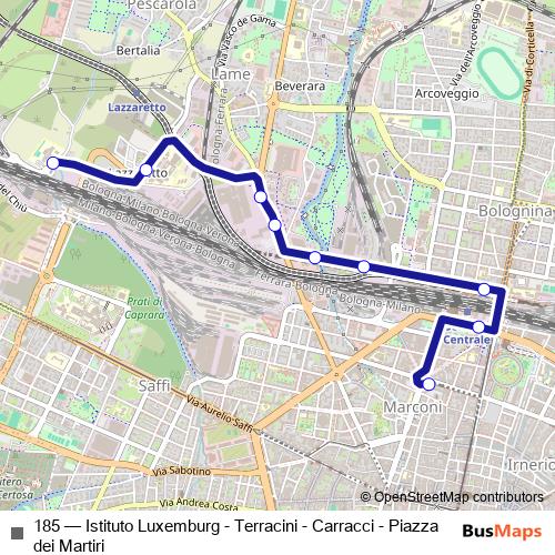 185 bus Line Map