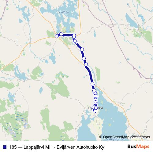 185 bus Line Map