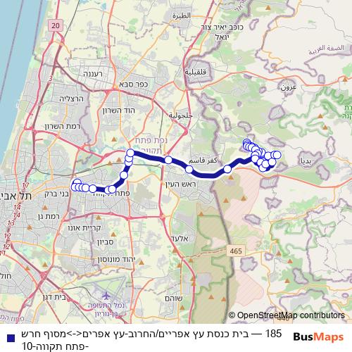 185 bus Line Map