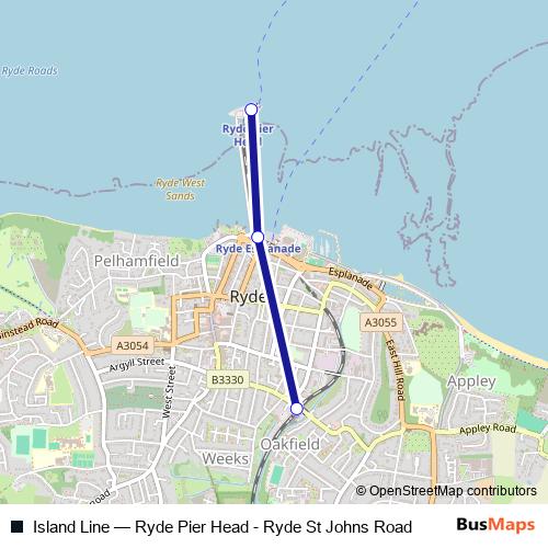 Island Line rail Line Map