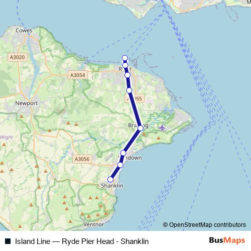 Island Line rail Line Map