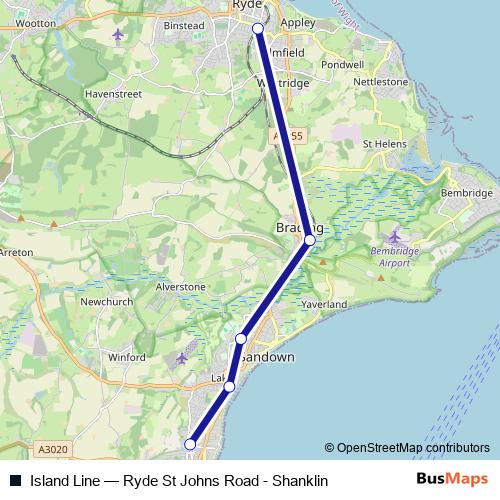 Island Line rail Line Map