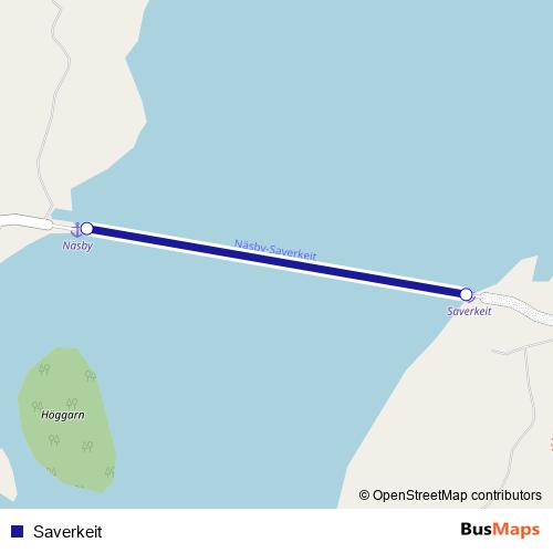 Saverkeit ferry Line Map