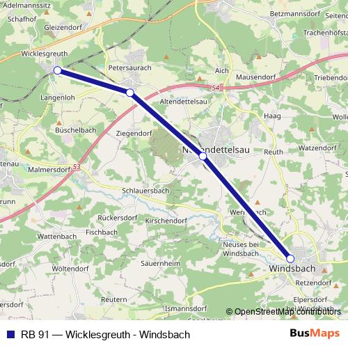 RB 91 rail Line Map