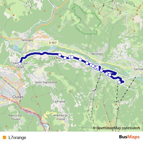 L7orange bus Line Map