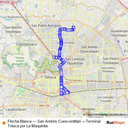 Flecha Blanca bus Line Map