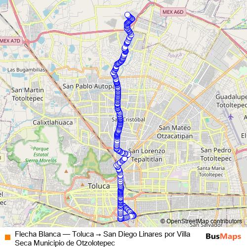 Flecha Blanca bus Line Map