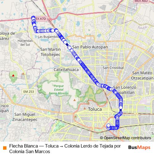 Flecha Blanca bus Line Map