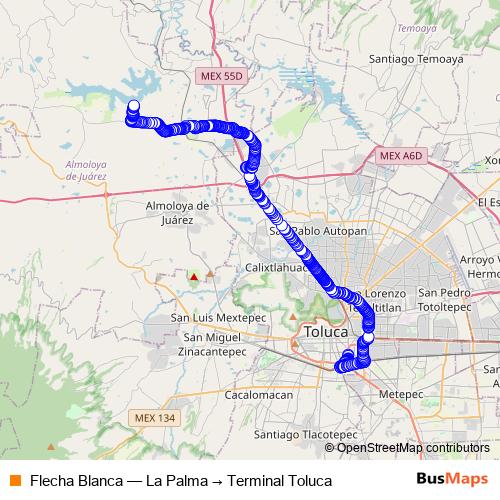Flecha Blanca bus Line Map