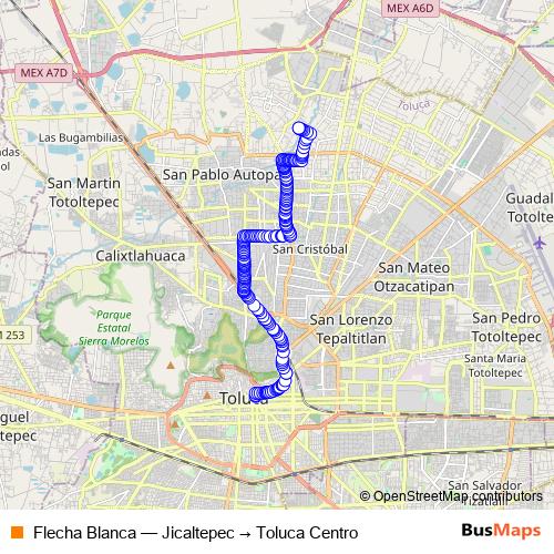 Flecha Blanca bus Line Map