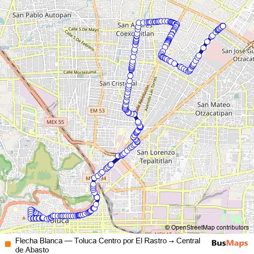 Flecha Blanca bus Line Map