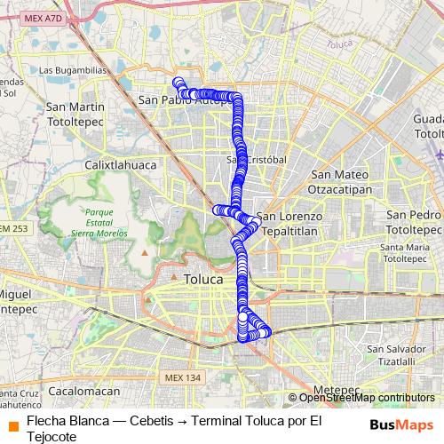 Flecha Blanca bus Line Map