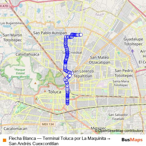 Flecha Blanca bus Line Map