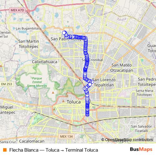 Flecha Blanca bus Line Map