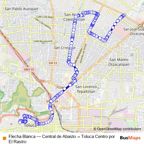 Flecha Blanca bus Line Map