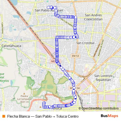 Flecha Blanca bus Line Map