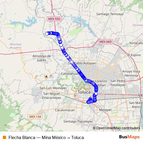 Flecha Blanca bus Line Map