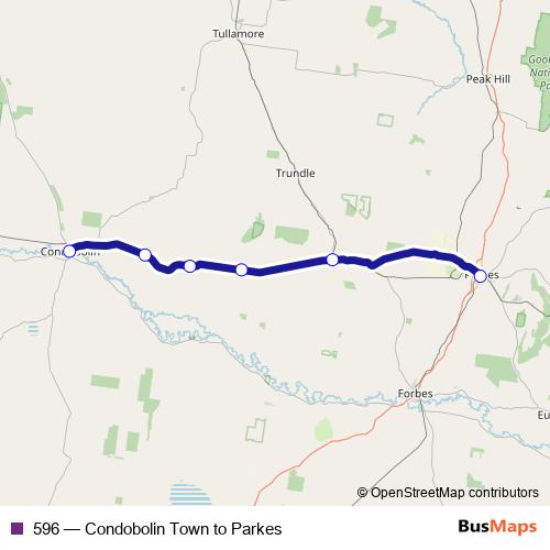 596 bus Line Map