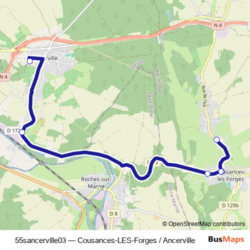 55sancerville03 bus Line Map