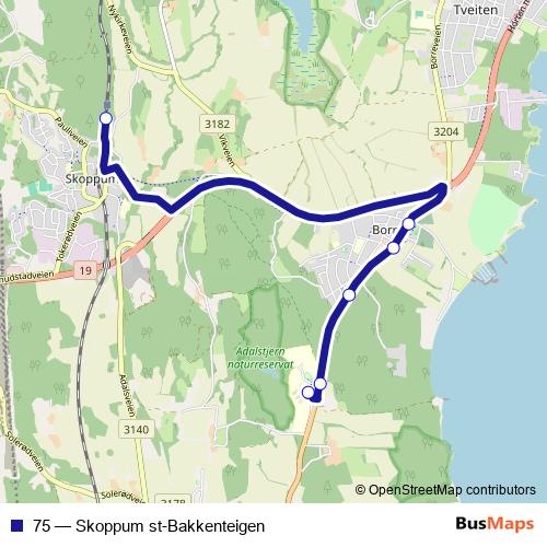 75 bus Line Map