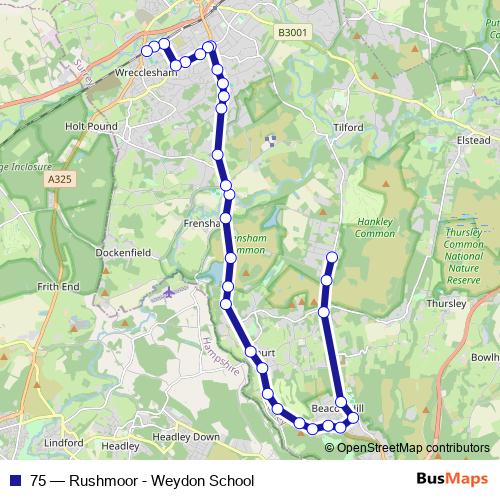 75 bus Line Map