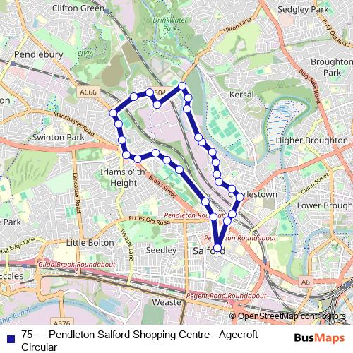 75 bus Line Map