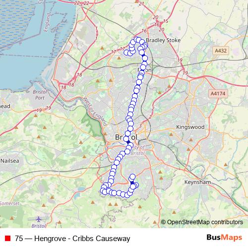 75 bus Line Map