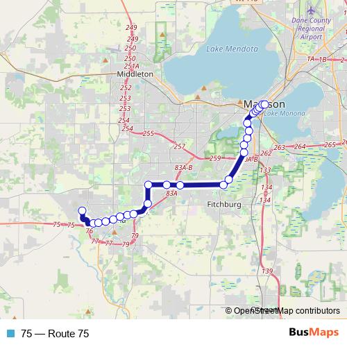 75 bus Line Map